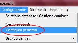 CONFIGURAZIONE DEI PERMESSI UTENTE (torna all'indice) Manuale PowerBC Generazione e stampa di Etichette e Barcode Il software consente di definire i permessi degli utenti (per la