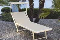 mm. Telo textilene tinta unita Beach bed with sunshade aluminium