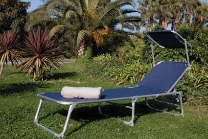 Playa Lettino pieghevole e reclinabile con parasole in alluminio