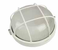Accessori di montaggio inclusi (lampada esclusa). Colore bianco. Wall/ceiling outdoor light, with cage.