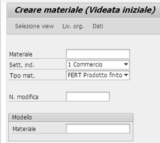 3 2 Una volta lanciata la transazione per la creazione del prodotto finito inseriamo:.