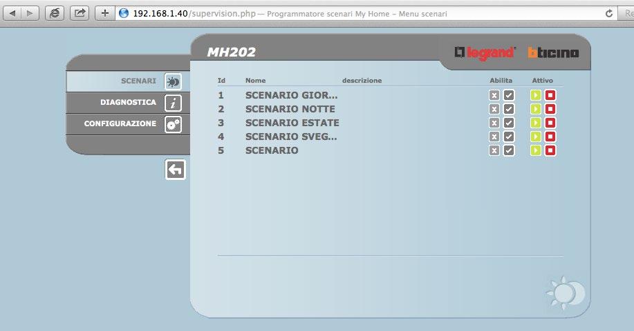 Esempio di pagina Web: 1 2 3 9 8 7 6 5 4 1. Indirizzo dell 2. Nome identificativo dell 3. Pulsante per ritornare alla pagina web iniziale. 4. Icona della funzione selezionata 5.