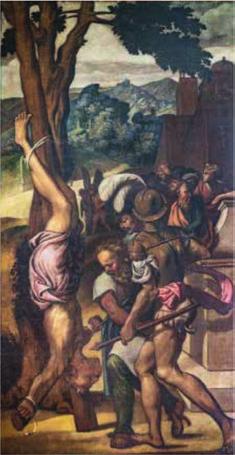 e aiuti Crocifissione di san Pietro 1535, tavola trasferita su tela, 221