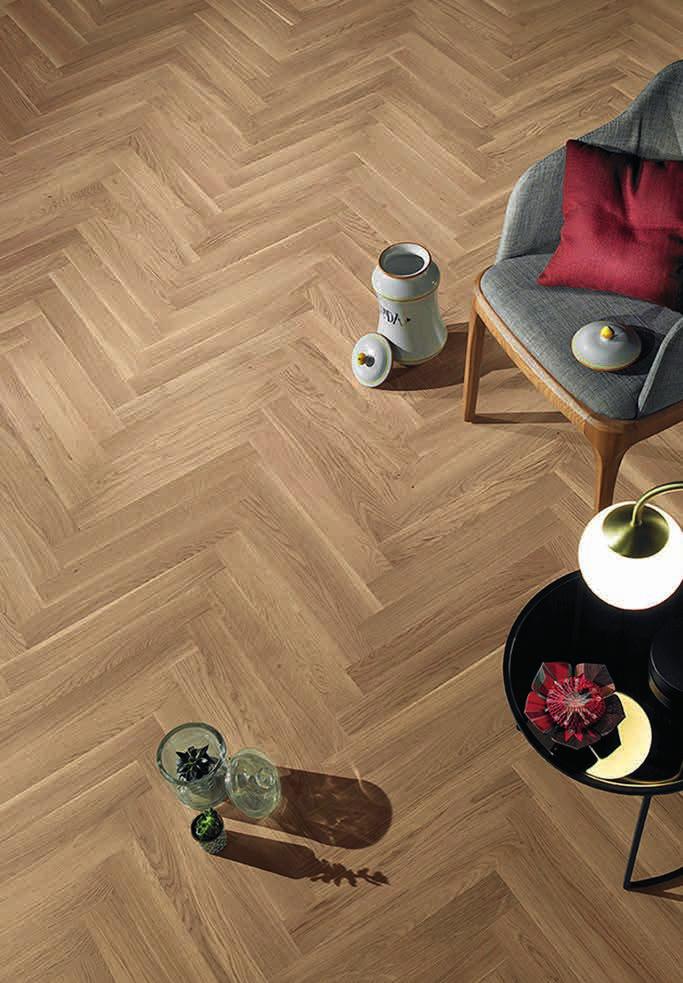 PARQUET PREFINITO ROVERE Spazzolato in superficie, verniciato bianco alpino