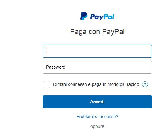 TITOLARI CONTO PAYPAL Compilati i primi due campi relativi al partecipante all evento occorrerà cliccare il bottone Paga adesso che reindirizzerà la connessione verso