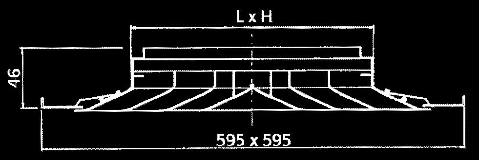 lancio B: Ral 9010 300x300, 375x375 450x450 o 600x600 Costruzione / Composizione DQ4A - DQ4B - DQ4PB: - cornice e nucleo centrale