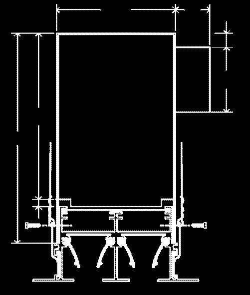 L: lineare /SD: serranda e deflettori B: Ral 9010 Costruzione / Composizione Diffusore e