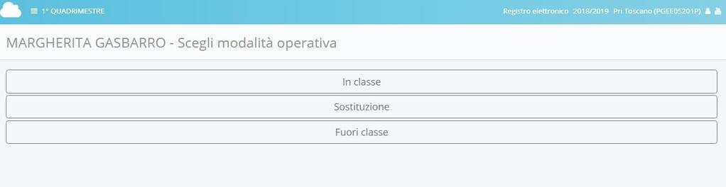 Dopo aver inserito i propri parametri i docenti che lavorano in un unico plesso visualizzeranno un unico riferimento,