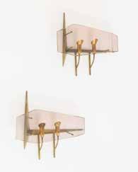 Ottone, alluminio verniciato cm 12x8,5x12 A PAIR OF ITALIAN WALL LIGHTS Stima 200-300 CIA MANNA