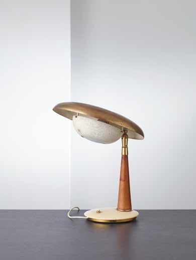 590. ARREDOLUCE Lampada asospensione anni 50. Ottone, cristallo intaglaito cm 98x30 A CEILING LAMP BY ARREDOLUCE 591. ANGELO LELII Lampada da tavolo, Arredoluce 1956.