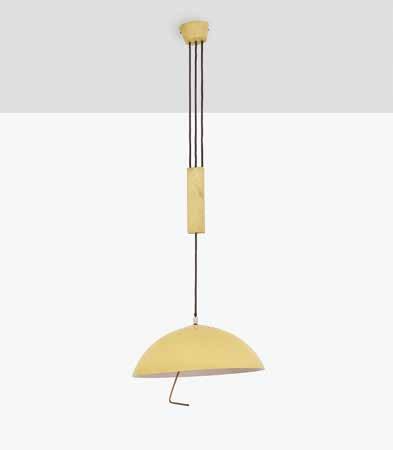 Ottone, alluminio verniciato diametro cm 40 A CEILING LAMP ATTRIBUTED TO