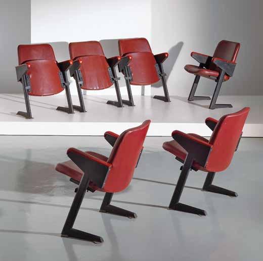 206 SIX FOLDING ARMCHAIRS BY G. RINALDI Stima 500-600 668. 666. GASTONE RINALDI Carrello porta vivande, Rima 1957.