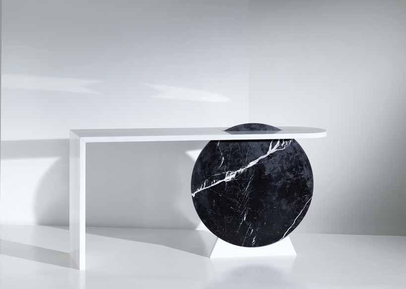 Consolle anni 80, marmo di Carrara e marquinia cm 75x140x35 AN ITALIAN
