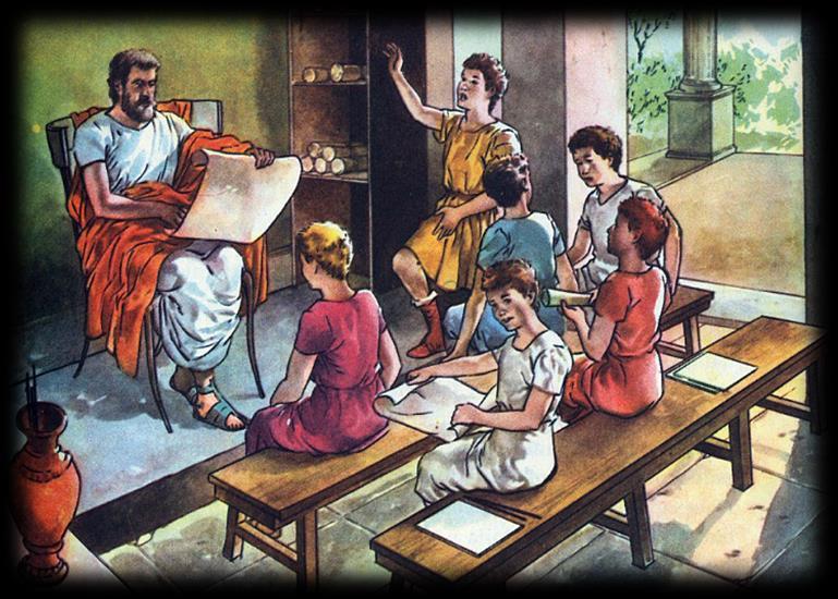 L CUL ELL C Le famiglie che non potevano permettersi un precettore mandavano i propri figli, dai sei/sette anni fino all età di dieci/undici anni, alle scuole pubbliche (ludus), nelle quali l