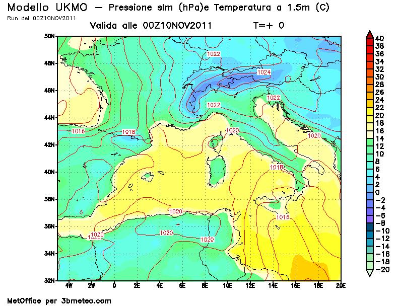 Occidentale al suolo Pressione e temperatura al suolo