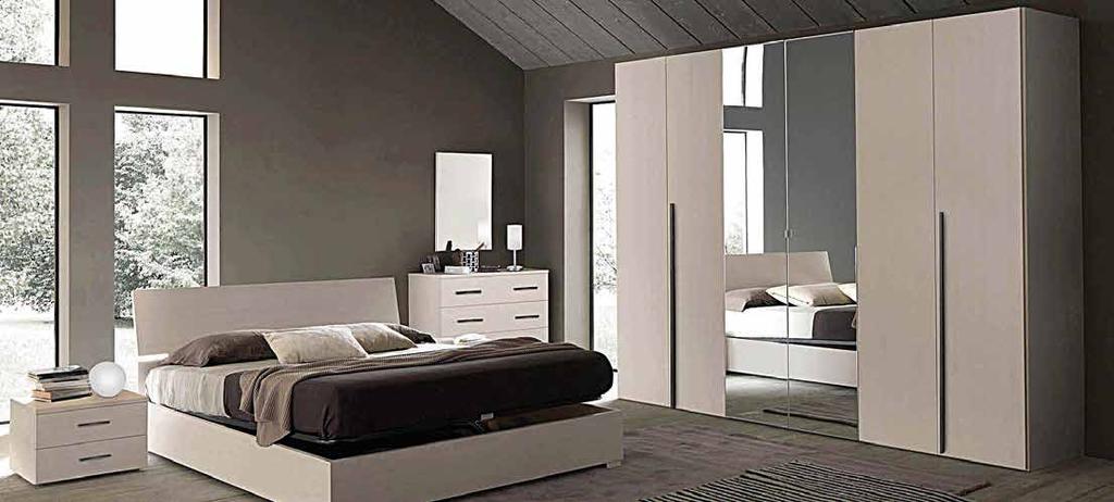 STRUTTURA LETTO 99 RAFFAELLO -STRUTTURA LETTO CM 171X214XH100, DISPONIBILE IN ALTRE FINITURE ARMADIO 4 ANTE, CM 180X73,5XH245,