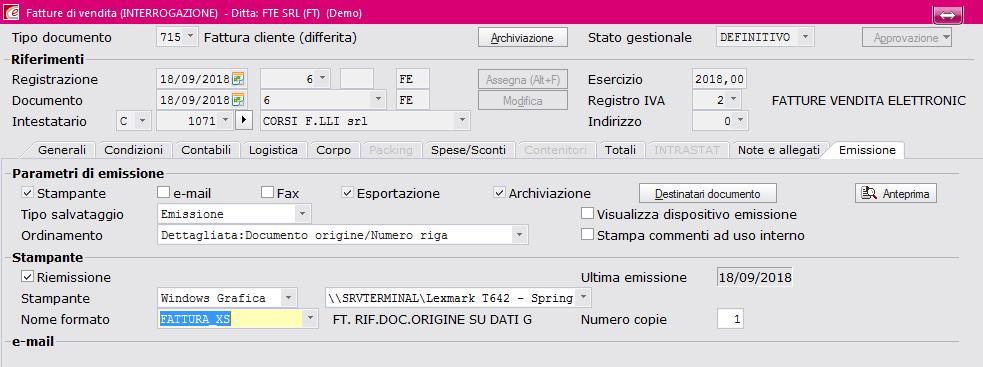 Soluzioni integrate Sistemi SOFTWARE DI FATTURAZIONE caso di gestione SOLUZIONE 2: Inviare al cliente la fattura elettronica Xml via SDI documento VALIDO ai fini fiscali Contemporaneamente generare