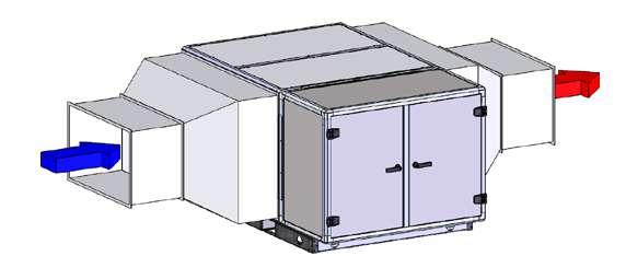4.7 Abbinamento moduli EMS all'impianto I moduli EMS vengono abbinati in serie agli impianti di trattamento aria: la serie EMS standard può essere installata in ambienti chiusi, protetti dalle