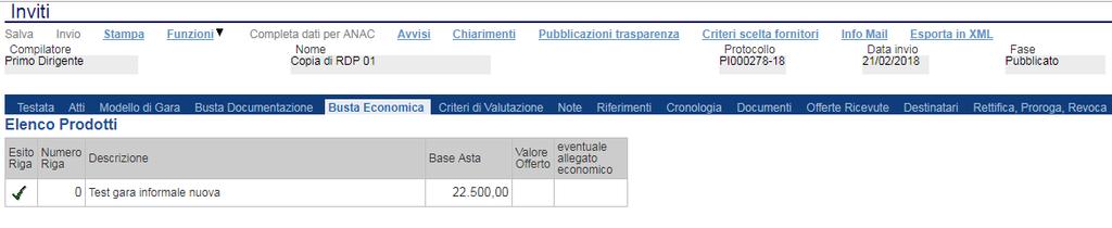 14 LINEE GUIDA PER GLI ENTI ADERENTI Campo eventuale allegato economico Qualora si ritenga non esaustivo il