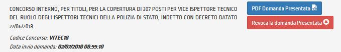 DOMANDA CONCLUSA Alla sezione «Le mie domande», il candidato avrà a