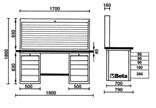 Predisposizione per l'inserimento di termoformati Serratura centralizzata. 1800 kg Parete portautensili anche appendibile mediante asole.