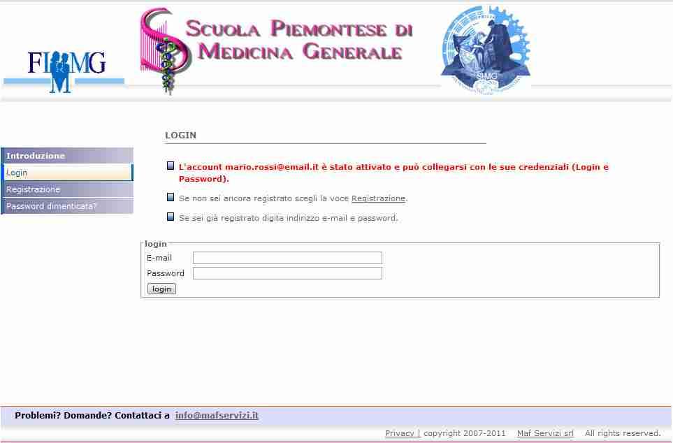 messaggio a video: L account vostraemail@xxx.