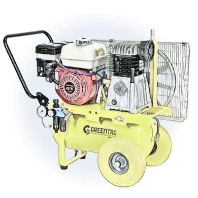 COMPRESSORE CON MOTORE ENDOTERMICO Il compressore è una macchina destinata alla produzione di aria compressa per l'alimentazione di attrezzature di lavoro pneumatiche (martelli demolitori pneumatici,