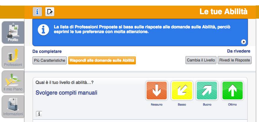 Ogni professione contenuta nella banca dati è descritta in base alle abilità che sono importanti per svolgerla (cfr. Appendice 1 per approfondire tale struttura).