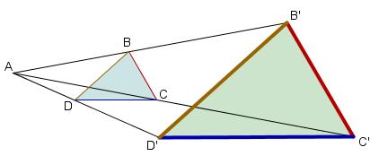 Il teorema di Talete spiega perché le omotetie mantengono invariate le proporzioni delle figure. Nella figura: A è il centro dell omotetia e AB/AB il rapporto, BCD e B C D sono figure simili.