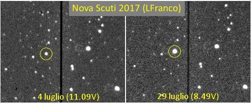 Nova Scuti 2017 (asassn-17hx) La Nova Scuti 2017 è stata scoperta il 23 giugno, raggiungendo il