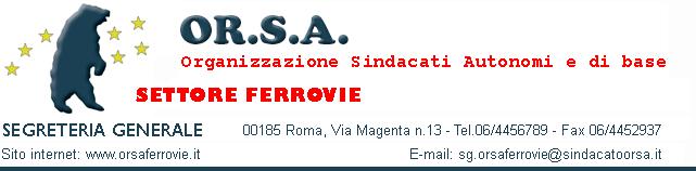 Roma, 12 Dicembre 2018 Prot 257/SG/OR.S.A. Ferrovie Commissione di Garanzia legge 146/90 Ministero delle Infrastrutture e dei Trasporti Ministero del Lavoro Ministero della Sanità A.N.S.F. A.N.I.A.F Aziende R.