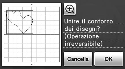 f Toccre. 3 Selezionre due disegni cuore di dimensioni diverse e disporli nell schermt di lyout disegni. Toccre il disegno cuore grnde nell schermt di lyout disegni e trscinrlo sul disegno piccolo.