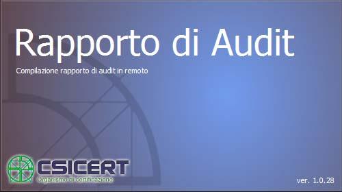 Manuale Utente Avviare l applicazione ciccando sull icona Audit.