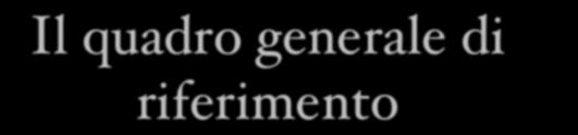 Il quadro generale di riferimento Dal