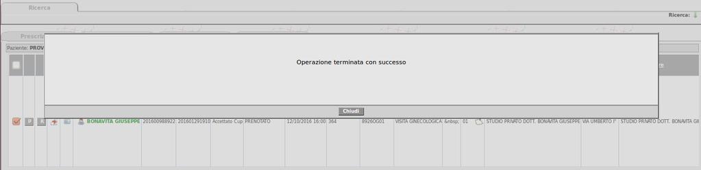 Sarà possibile eseguire il cambio di stato, come mostrato in Figura 20, da Pianificato ad Accettato Cup e poi cliccare sul pulsante Cambia Stato: Figura 20: Cambia stato.