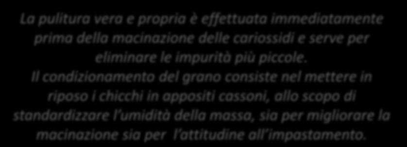 umidità della massa, sia per migliorare la macinazione sia per l attitudine all impastamento.