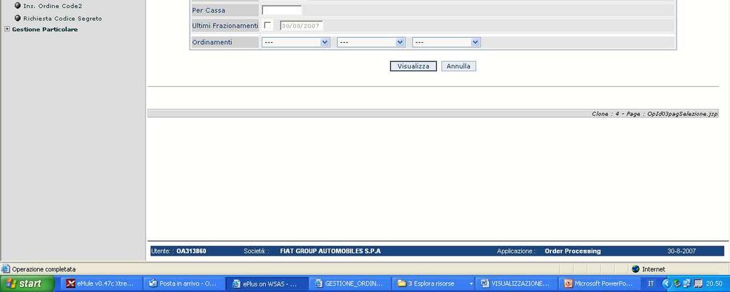 12/10/2007) Per visualizzare l ordine effettuato: 1.