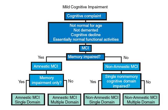 Mild cognitive impairment (MCI) Prima unicamente legato al deficit di memoria dichiarativa, più