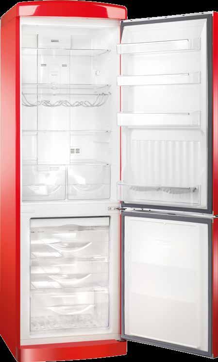 RETRO COMBINATO 60 COMBINED 60 60cm Tecnologia TOTAL NO-FROST Multi Level per non dover più sbrinare il congelatore e mantenere la giusta umidità nel vano frigorifero.