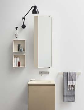 incasso a parete. Corian cabinet with mirrored doors, to hang up or built-in the wall.