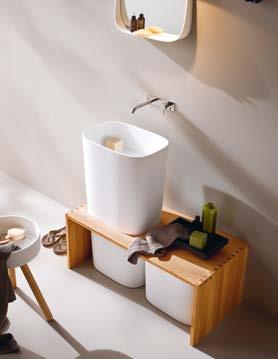 Fonte anca Bench anca in legno massello tinto olmo da utilizzare come porta lavabo o come panca per sedersi, anche al di fuori della stanza da bagno.