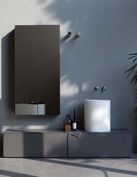 hung Ø Ø Ø appoggio over counter sospeso wall hung a terra freestanding Corian (Matt) Glacier White Deep Nocturne