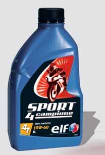 OLIO MOTORE 4T ELF SPORT 4 CAMPIONE 10W60 Lubrificante per motori 4 tempi.concepito per condizioni d utilizzo molto sportive.