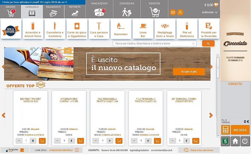 Catalogo Terzia Per i prodotti di Terzia è presente un catalogo diviso sulle diverse categorie merceologiche.