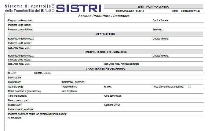 in bianco da generare Mediante il tasto Apri viene visualizzato, in formato PDF, il modulo