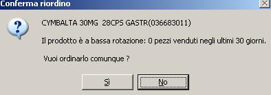 Escludere Ordini per disponibilità: l attivazione di questo parametro consente al programma, in caso venga effettuata una disponibilità di un prodotto, se lo stesso deve essere riordinato perché