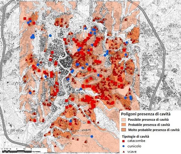 Classi Probabilità presenza Cavità/Sinkholes Prodotto vettoriale Carta presenza