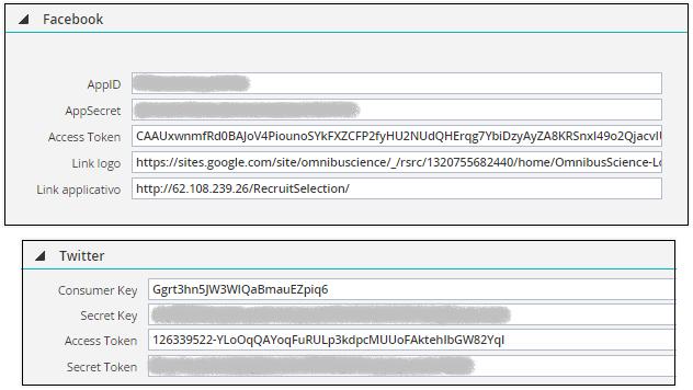 7 - Integrazione Cv online Social network Dalla nuova versione viene data la possibilità di integrare la pubblicazione delle campagne di selezione con alcuni dei social network più diffusi e