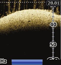 Spostare la barra delle registrazioni del sonar completamente a destra per riprendere il normale scorrimento, oppure premere Menu e selezionare Esci da modalità cursore.