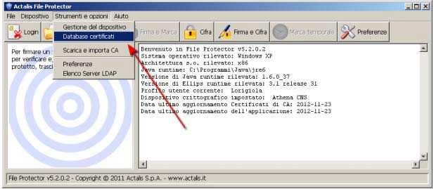 Cifratura dei file Acquisto da inviare con File Protector Scaricare sul proprio computer il certificato pubblico di cifratura